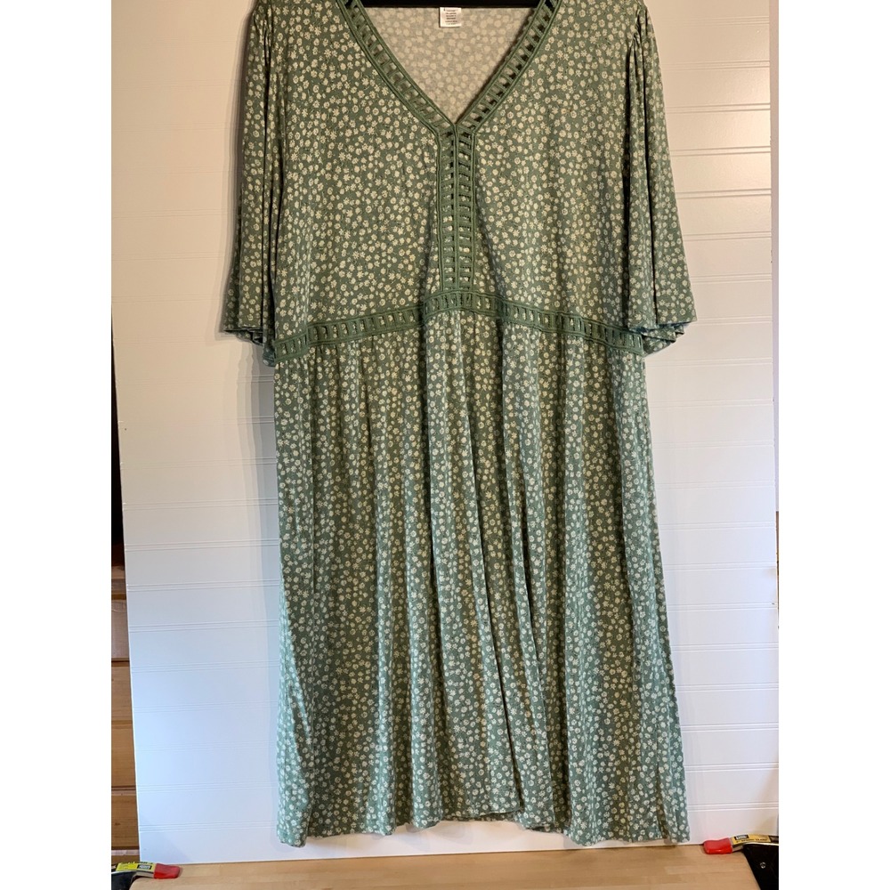 Sonoma Sage Green Floral Midi Dress